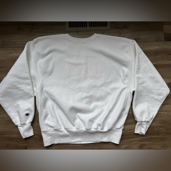 Vintage 90s Michigan Champion Reverse Weave Sweatshirt Crewneck White XL - Picture 3 of 8